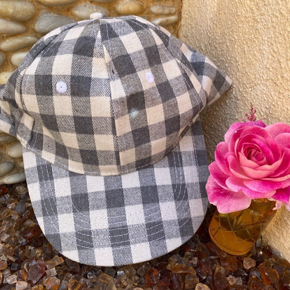 🧢COCUS POCUS ADJUSTABLE BASEBALL CAP - grey and white buffalo check New &…
